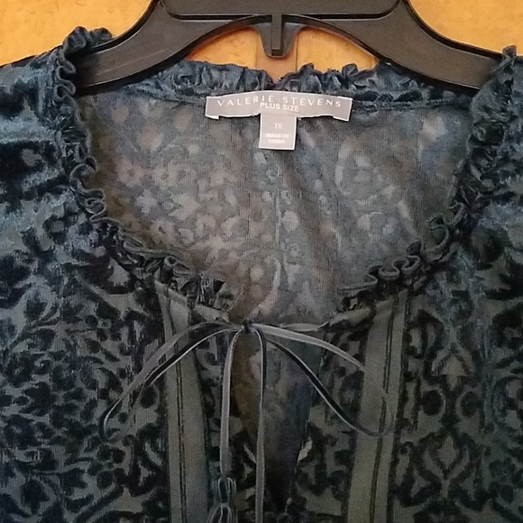 Valerie Stevens 1x Slate Color Blouse - Picture 2 of 6